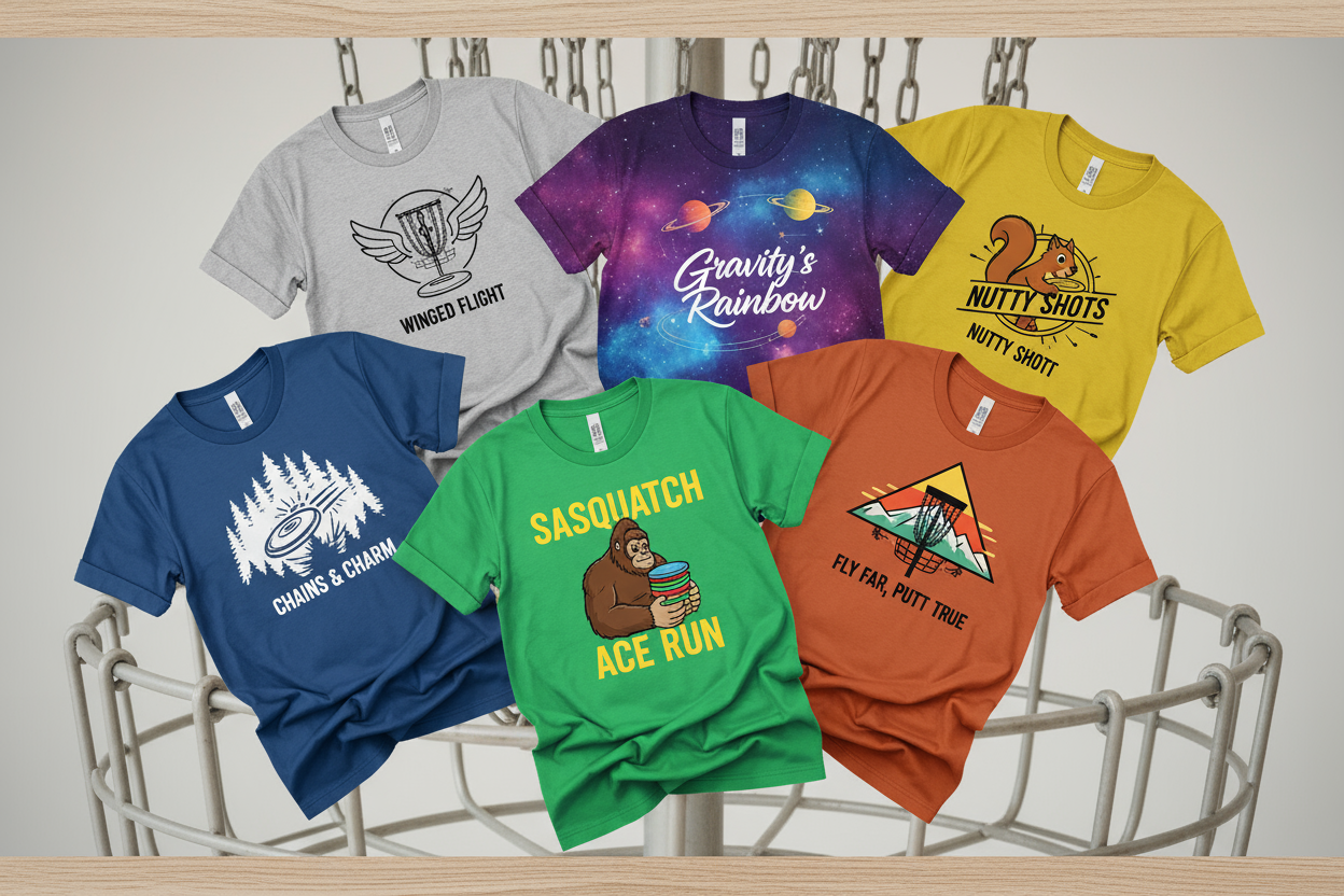 Disc golf themed t-shirts header